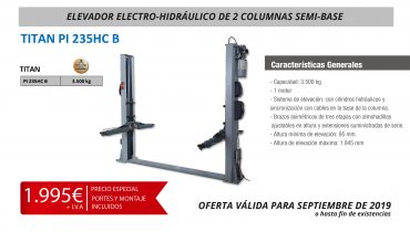 Nuevo elevador 2 columnas electro-hidráulico de Mondolfo Ferro