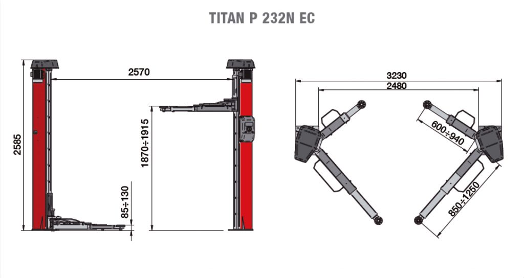 Dimensiones Titan 232N EC